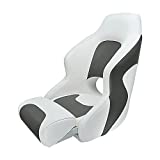 Seamander Captain Bucket Seat Boat Seat ,Filp Up Boat Seat (SC1-White/Charcoal)