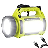 LE Rechargeable LED Camping Lantern, 1000LM, 5 Light Modes, Power Bank, IPX4 Waterproof, Perfect Lantern Flashlight for Hurricane Emergency, Hiking, Home and More, USB Cable Included