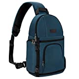 MOSISO Camera Sling Bag, DSLR/SLR/Mirrorless Camera Case Shockproof Photography Camera Backpack with Tripod Holder & Removable Modular Inserts Compatible with Canon/Nikon/Sony/Fuji, Deep Teal