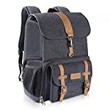 Endurax Canvas Camera Backpack Bag for Photographers DSLR Backpacks fit up to 15.6 Laptop Rain Cover Included