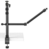 VIJIM LS11 Camera Mount Desk Stand with Auxiliary Holding Arm, Flexible Overhead Camera Mount, Webcam Table C-Clamp Multi Mount for Photography Videography Live Stream