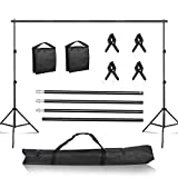 Backdrop Stand 6.5x6.5ft/2Mx2M, Photo Video Studio Adjustable Background Stand for Parties, Wedding, Photography, Ad Display, Activity Decoration