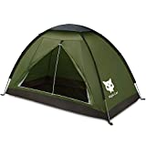 Night Cat Backpacking Tent for One 1 to 2 Persons Lightweight Waterproof Camping Hiking Tent for Adults Kids Scouts Easy Setup Single Layer