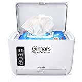 Gimars Wet Wipe Warmer with Warm Glow, Baby Diaper Wipe Warmer Dispenser with 3 Levels LED Temperature Control, Quickly and Evenly Heating The Wipes Without Burn or Dry Out The Wipes,Super Quiet