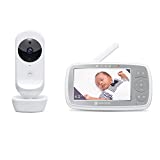 Motorola Baby Monitor VM44 - WiFi Video Baby Monitor with Camera 4.3' HD Screen - Connects to Nursery App, 1000ft Long Range, Two-Way Audio, Remote Pan-Tilt-Zoom, Room Temp, Lullabies, Night Vision
