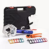 REDLOONG hydraulic hose crimper ac crimping tool machine with dies Handheld Hydraulic Hose Crimping Tool Hydra-Krimp 71500 Manual A/C Hose Crimper Kit Air Conditioning Repaire (integrated-blue)