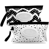 2 Pack Baby Wipe Dispenser, Portable Refillable Wet Wipe Dispenser Bag Portable Travel Wipes Pouch Container