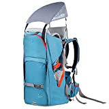 WIPHA Baby Backpack Carrier, Ergonomic Child Carrier Hiking with Sun Canopy, Safe Toddler Hiking Backpack Carrier with Large Storage Space&Insulated Pocket, Adjustable Padded Child Seat, Blue