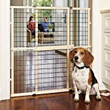 MYPET North States 48' Wide Wire Mesh Gate: Made in USA, Simply Expand and Lock in Place. Pressure Mount. Fits 29.5'- 48' Wide (37' Tall, Sustainable Hardwood)