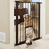 North States MyPet 38' Wide Petgate Passage: Choose Between 36' or 42' Tall. Secure Gate with Small Lockable Pet Door. Pressure Mount. Fits 29.8' - 38' Wide (Bronze)