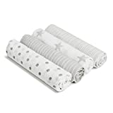 aden + anais Essentials Swaddle Blanket, Muslin Blankets for Girls & Boys, Baby Receiving Swaddles, Newborn Gifts, Infant Shower Items, Toddler Gift, Wearable Swaddling Set, 4 Pack, Dusty