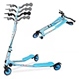 AODI Kids Swing Scooter, 3 Wheels Drifting Wiggle Scooters with Adjustable Height & Foldable for Boys/Girl/ Ages 5-12 Years