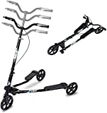 AODI 3 Wheel Foldable Scooter Swing Scooter Tri Slider Kick Wiggle Scooters Push Drifting with Adjustable Handle for Boys/Girl/Adult Age 8 Years Old and Up (Black)