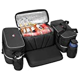 ATV Seat Bag with Cooler, kemimoto ATV Storage Bags w/Cushion, Water-Resistant ATV Gear Bag Reflective Strips, Four Wheeler Rack Bag Accessories Compatible with Polaris Sportsman Rancher Grizzly