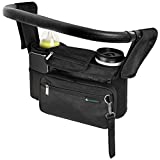 Universal Stroller Organizer - Trendy Baby Stroller Organizer With Cup Holder - Multi Storage Caddy Bag With Adjustable Velcro Hanging Straps, Detachable Wristlet Pouch, Adjustable Shoulder Strap