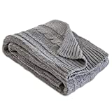 Burt's Bees Baby - Cable Knit Blanket, Baby Nursery & Stroller Blanket, 100% Organic Cotton, 30' x 40' (Heather Grey)