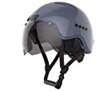 RENOLS Bluetooth Smart Bike Helmet with Dash Camera& LED Lights& Speakers for Urban Commuting Rechargeable Adult Bicycle Helmets with Visor Men/Women(Grey)