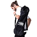 Skateboard Backpack Bag With Adjustable 2 Shoulder Straps，Foldable Water Proof Skateboard Carry Bags for Travel，Black Nylon Electric Skaeteboard Bag