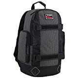 Fuel Pro Skater Backpack With Adjustable Dual Straps And Interchangeable Patch Panel, Black and White Ripstop Print