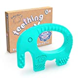 Baby Elefun Teething Toys - BPA Free Silicone, Easy to Hold Teethers With Gift Package Included, Effective Elephant Teether Ring Best for 0-6 6-12 Months Little Boy & Girl Cute Infant and Shower Gifts