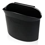 Zone Tech Portable Hanging Mini Car Garbage Can – Classic Black Trash Can - Premium Quality Automotive Universal Traveling Portable Car Trash Can Wastebasket for Cars, Office, Home