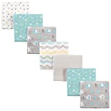 Luvable Friends Unisex Baby Cotton Flannel Receiving Blankets Basic Elephant 7-Pack, One Size