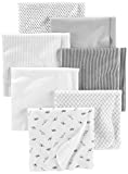 Simple Joys by Carter's Unisex Babies' Flannel Receiving Blankets, Pack of 7, Grey/White/Black, One Size