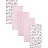 Gerber Boys and Girls Newborn Infant Baby Toddler Nursery 100% Cotton Flannel Receiving Swaddle Blanket, Elephants Pink, Pack of 5