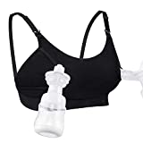 Hands Free Pumping Bra, Momcozy Adjustable Breast-Pumps Holding and Nursing Bra, Suitable for Breastfeeding-Pumps by Lansinoh, Philips Avent, Spectra, Evenflo and More(Black, X-Large)
