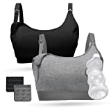 Pumping Bra, Momcozy Hands Free Pumping Bras for Women 2 Pack Supportive