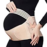 Maternity Belt Pregnancy Belly Band Waist Abdominal Back Belly Band Support Brace, Beige,L Fit Ab 39.5'-51.3'