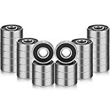 30 Pieces Skateboard Bearings Ball Bearing Deep Groove Ball Bearing Double Rubber Bearings Sealed Bearing for Skateboards, Inline Skate, Roller Blade Skates, 8 mm x 22 mm x 7 mm (608RS)