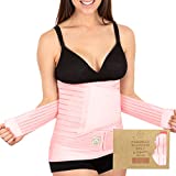 KeaBabies 3 in 1 Postpartum Belly Support Recovery Wrap – Postpartum Belly Band – After Birth Brace – Slimming Girdles – Body Shaper - Waist Shapewear – Post Surgery & Back Support - Pregnancy Belly Support Band (Blush Pink, One Size)