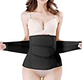 Postpartum Girdle C-Section Recovery Belt Back Support Belly Wrap Belly Band Shapewear (Black, M)