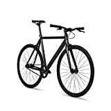 6KU Aluminum Fixed Gear Single-Speed Fixie Urban Track Bike, Shadow Black, 55cm/M