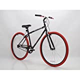 Bicycles 700c Men's Thruster Fixie Bike, Black/Red