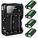 Rechargeable Battery Packs for Xbox Series X|S/Xbox One, 4x2600mAh Batteries with High-Speed Charging Station for Xbox One S/Xbox One X/Xbox One Elite Wireless Controller