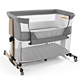 Baby Crib,3 in 1 Bassinet for Baby,Bedside Sleeper Bedside Baby bassinets Crib for Newborn,Adjustable Portable Baby Bed for Infant/Baby,Gray