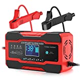 YONHAN Battery Charger 10-Amp 12V and 24V Fully-Automatic Smart Car Battery Charger, Battery Maintainer Trickle Charger, and Battery Desulfator with Temperature Compensation