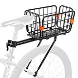 ANGGOER Rear Bike Rack ​with Basket, 165 LB Load Bike Rear Rack Bike Cargo Rack - Quick Release & Adjustable, Aluminum Alloy Bike Rack for Back of Bike with Free Bungee Cord & Waterproof Cove