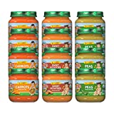 Earth's Best Organic Stage 1 Baby Food, Veggie Jars Variety Pack, 4 oz (Pack of 12)