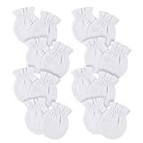 Gerber baby girls 8-pack and 12-pack No Scratch Mittens, White, 0-3 Months US