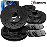 R1 Concepts Front Rear Brakes and Rotors Kit |Front Rear Brake Pads| Brake Rotors and Pads| Ceramic Brake Pads and Rotors |fits 2007-2011 Toyota Camry, 2007-2012 Lexus ES350, 2008-2012 Toyota Avalon