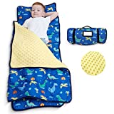 ACRABROS Toddler Nap Mat with Pillow and Blanket-53 x 21 x1.5 Inches,Extra Large,Rolled Napping Mats for Toddlers Boys Girls,Kids Sleeping Bag for Daycare, Preschool,Travel,Camping, Dinosaur
