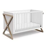 Storkcraft Equinox 3-in-1 Convertible Crib (Vintage Driftwood) Easily Converts to Toddler Bed & Daybed, 3-Position Adjustable Mattress Support Base, Modern Two-Tone Design for Contemporary Nursery