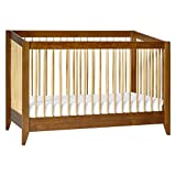 Babyletto Sprout 4-in-1 Convertible Crib with Toddler Bed Conversion Kit in Chestnut and Natural, Greenguard Gold Certified