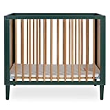 Dream On Me Lucas Mini Modern Crib with Rounded Spindles I Convertible Crib I Mid- Century Meets Modern I Portable Crib