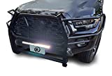 Black Rugged Heavy-Duty Grille Guard KIT Compatible with 2016-2022 Toyota Tacoma (Incl. 2018-22 Tacoma with Toyota Safety Sense P) (with 20in LED Light Bar)