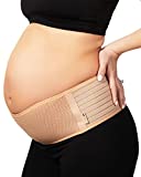 AZMED Maternity Belly Band for Pregnant Women | Breathable Pregnancy Belly Support Band for Abdomen, Pelvic, Waist, & Back Pain | Adjustable Maternity Belt | For All Stages of Pregnancy (Beige)