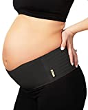 AZMED Maternity Belly Band for Pregnant Women | Breathable Pregnancy Belly Support Band for Abdomen, Pelvic, Waist, & Back Pain | Adjustable Maternity Belt | For All Stages of Pregnancy (Black)